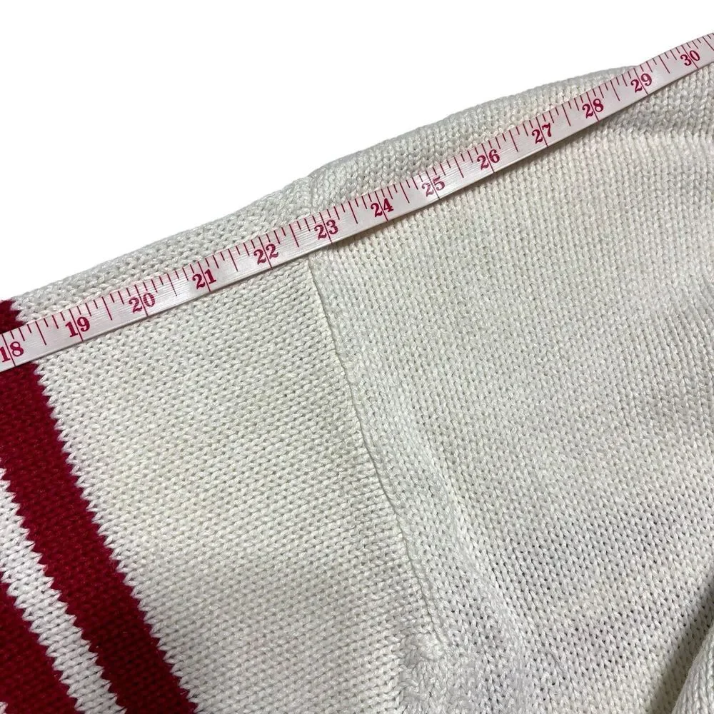 Structure USA‎ Off White Knit Sweater Red Blue Stripes Sz XL